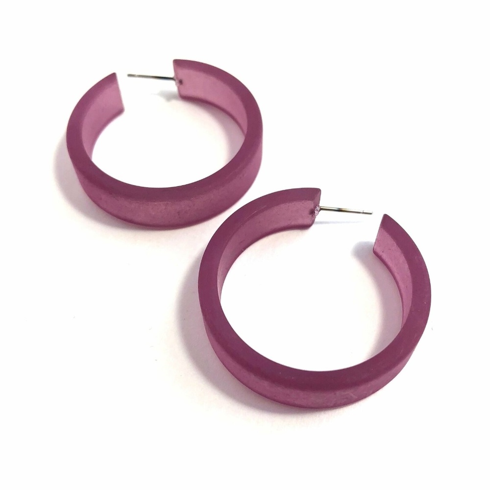 Amethyst Purple Large Portland Hoop Earrings